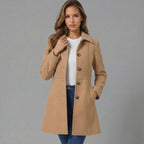 Elegant A-Line Women's Coat with Button Closure