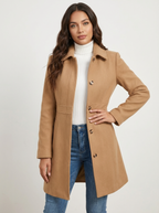 Elegant A-Line Women's Coat with Button Closure