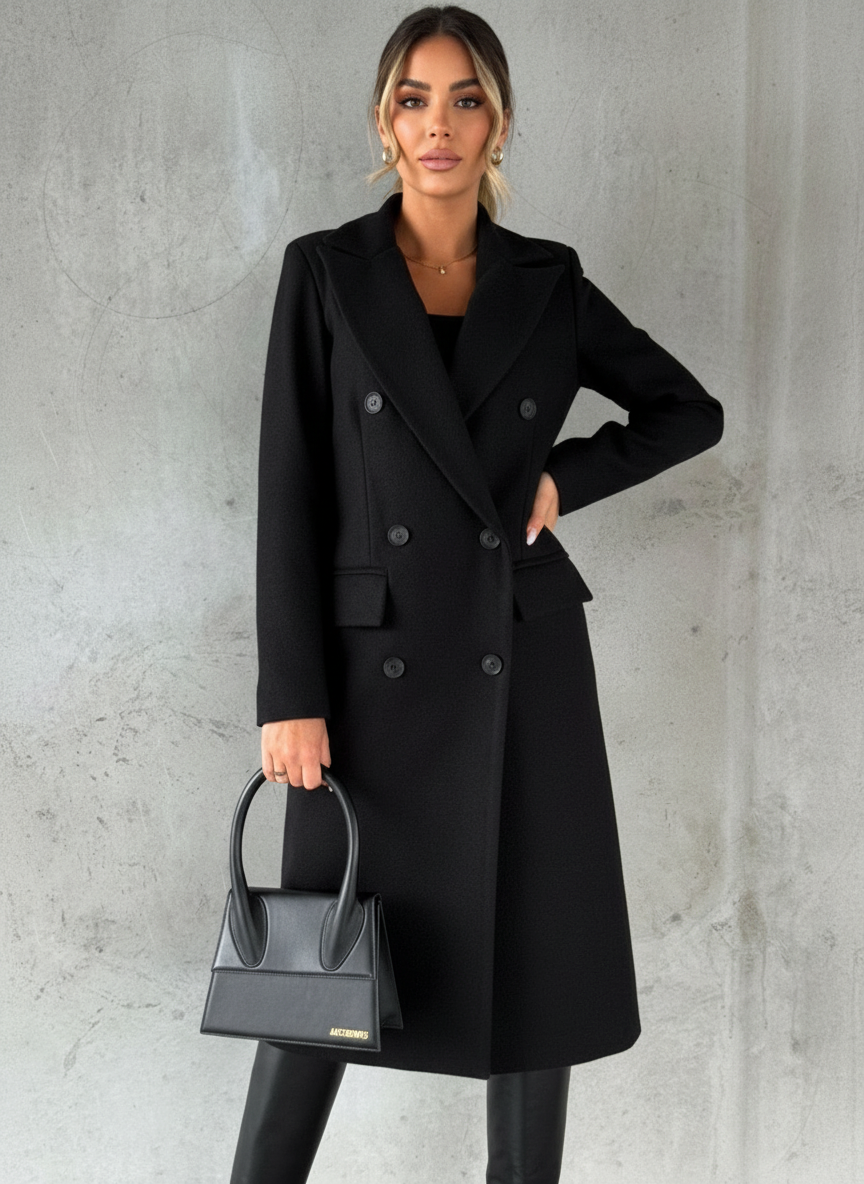 Women's Elegant Long Double-Breasted Coat