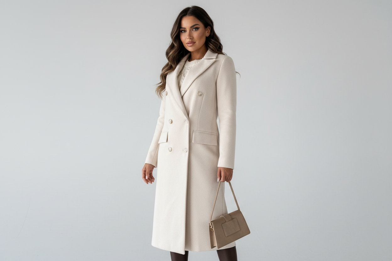 Women's Elegant Long Double-Breasted Coat