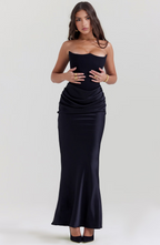 Strapless Corset Maxi Dress – Sculpted Silhouette with Elegant, Timeless Design