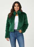 Faux Fur Short Jacket for Women – Cozy Cropped Outerwear for Casual Wear and Winter Outfits