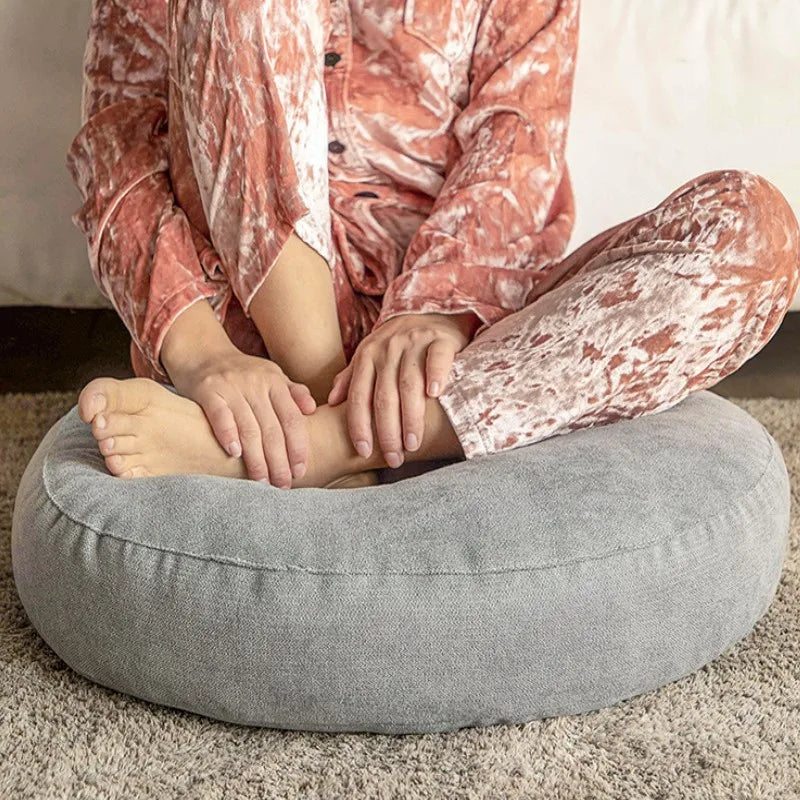 Round Meditation and Yoga Cushion for Floor Seating – Comfortable Support Pillow for Mindfulness, Stretching and Relaxation