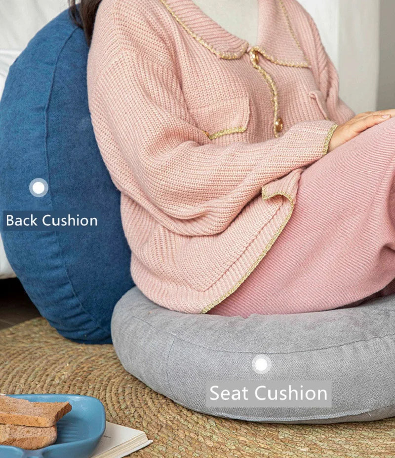 Round Meditation and Yoga Cushion for Floor Seating – Comfortable Support Pillow for Mindfulness, Stretching and Relaxation