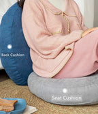 Round Meditation and Yoga Cushion for Floor Seating – Comfortable Support Pillow for Mindfulness, Stretching and Relaxation