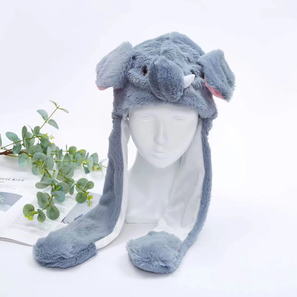 Interactive Bunny Ears Hat for Kids and Adults – Cute Plush Hat with Moving Ears for Play, Costumes and Gifts