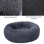 Round Plush Dog Bed for Ultimate Comfort – Calming Soft Pet Bed for Small and Large Dogs