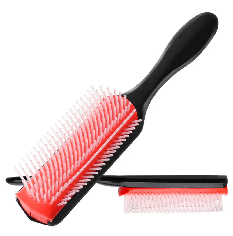 9-Row Detangling Hair Brush for Straight and Curly Hair – Effortless Styling Tool for Wet and Dry Hair Care
