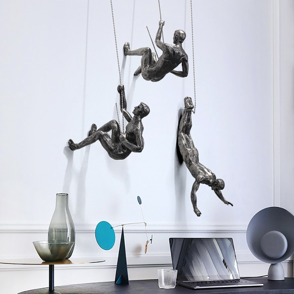 Climber Wall Art Sculpture for Modern Home Decor – Artistic Wall Decoration for Living Room, Office and Creative Interiors