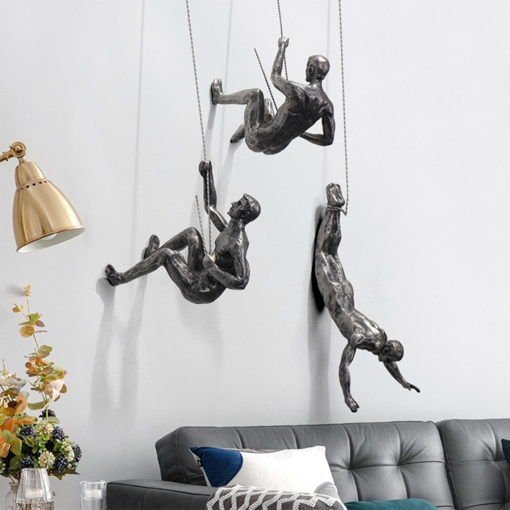Climber Wall Art Sculpture for Modern Home Decor – Artistic Wall Decoration for Living Room, Office and Creative Interiors