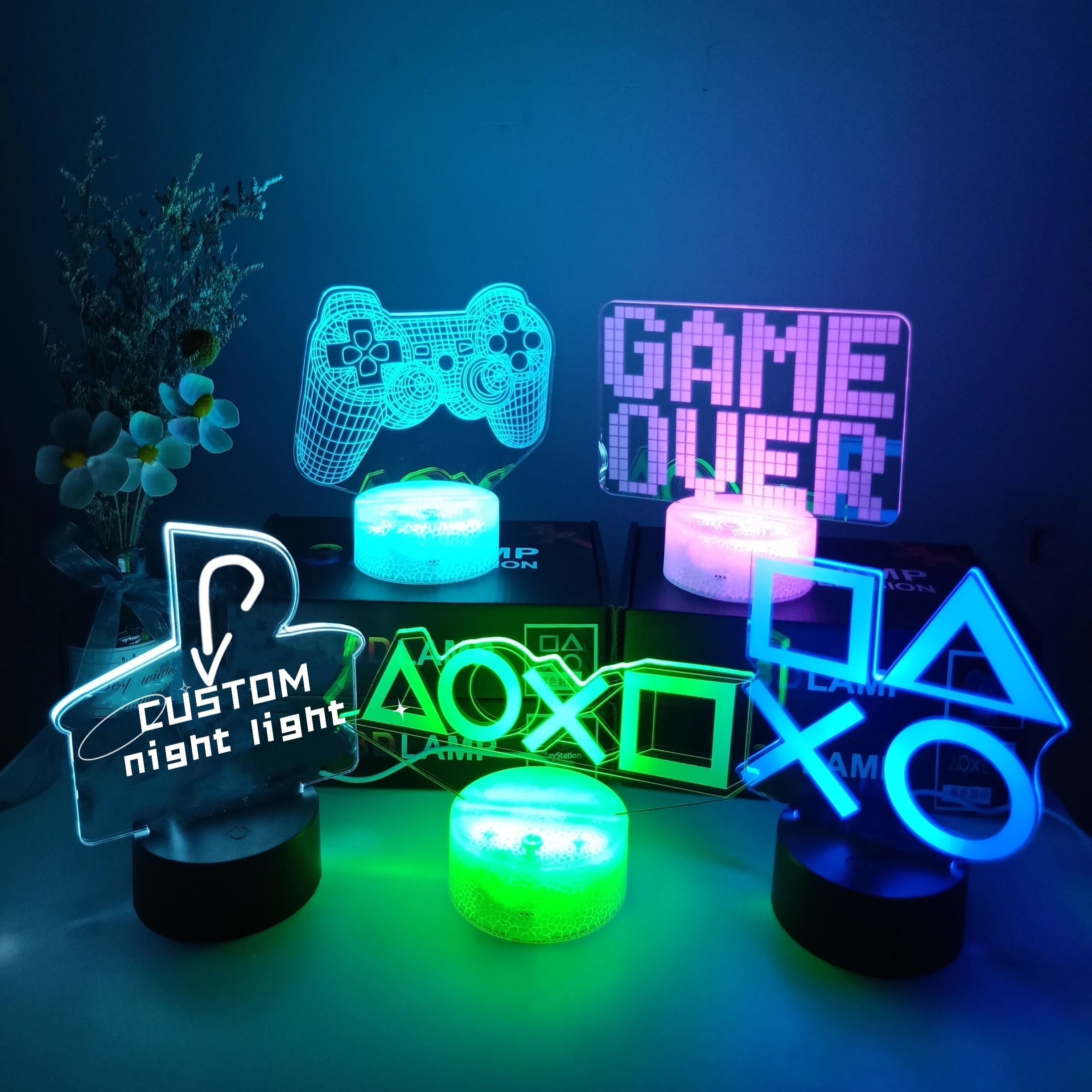 Gaming Night Lamp for Bedroom Decor – LED Ambient Lighting for Cozy Setup, Desk Spaces and Relaxing Nights