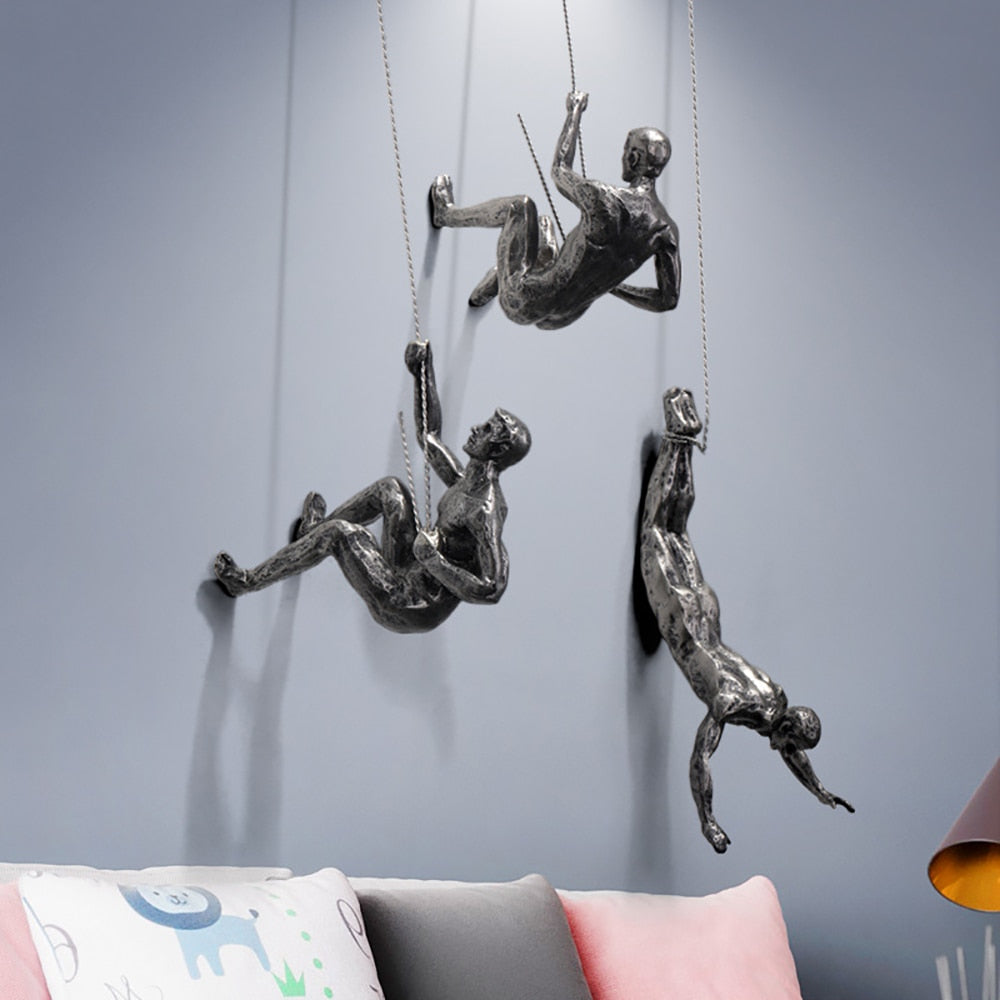 Climber Wall Art Sculpture for Modern Home Decor – Artistic Wall Decoration for Living Room, Office and Creative Interiors