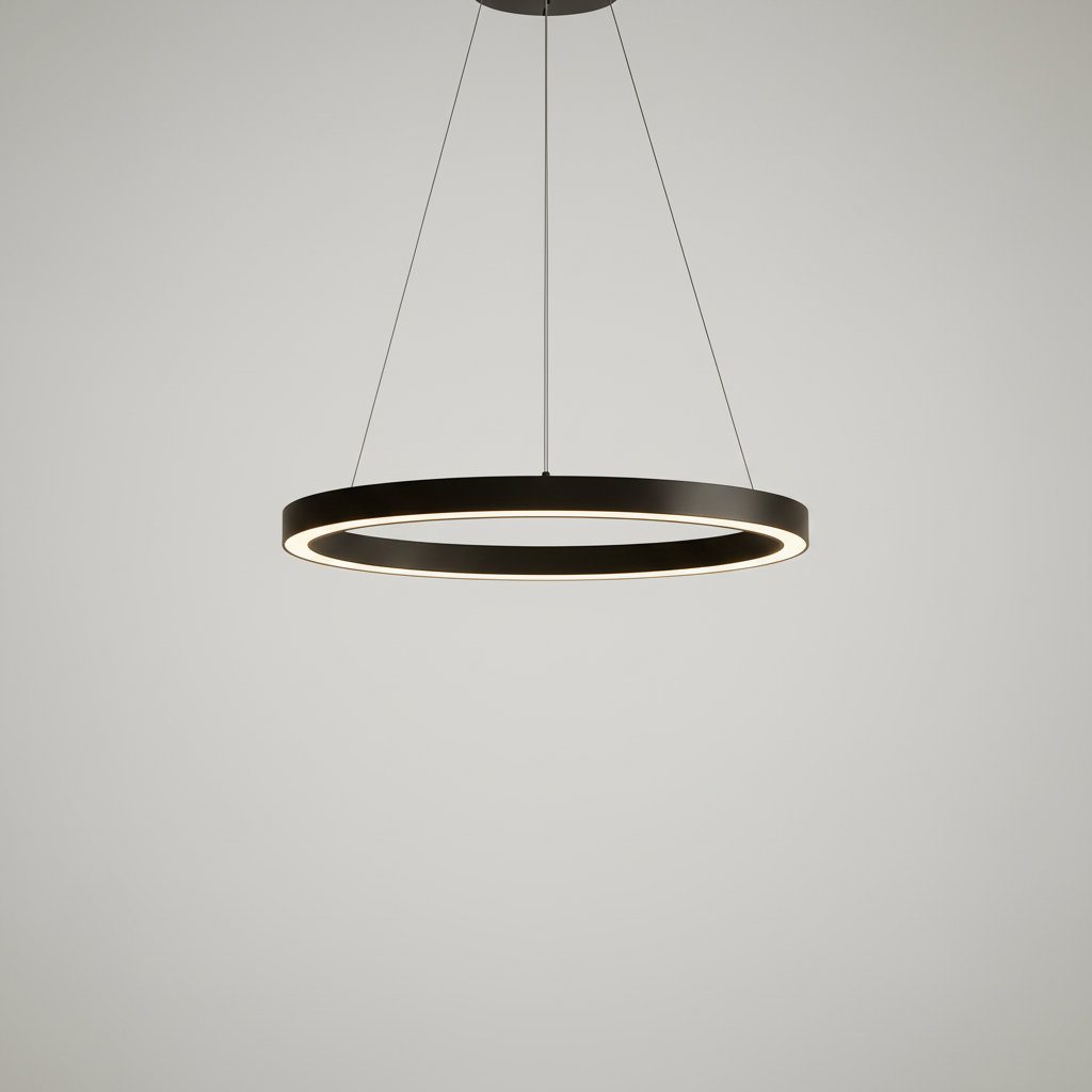 LED Ring Pendant Light for Modern Interiors – Minimalist Hanging Ceiling Lamp for Living Room, Dining Area and Kitchen