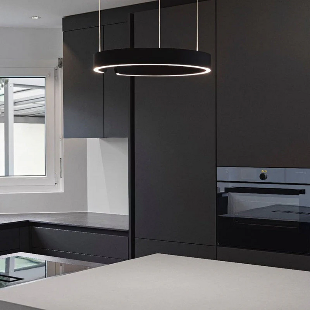 LED Ring Pendant Light for Modern Interiors – Minimalist Hanging Ceiling Lamp for Living Room, Dining Area and Garden