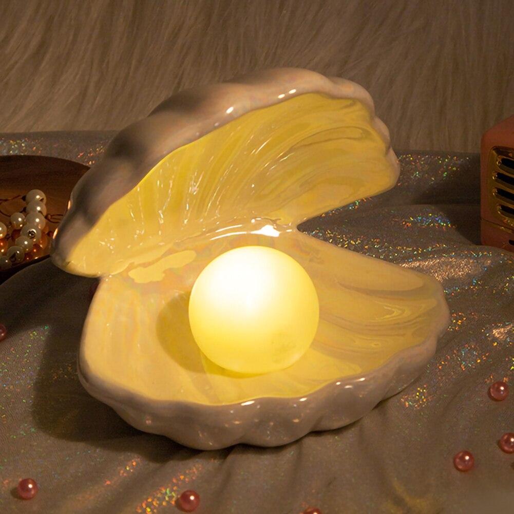 Pearl Shell Table Lamp for Soft Ambient Lighting – Elegant Decorative Lamp for Bedroom and Living Room