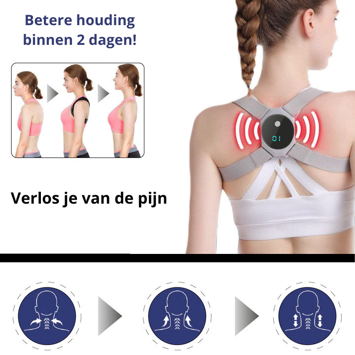 EMS Posture Corrector for Upper Back Support – Wearable Posture Training Device for Daily Use at Home or Work