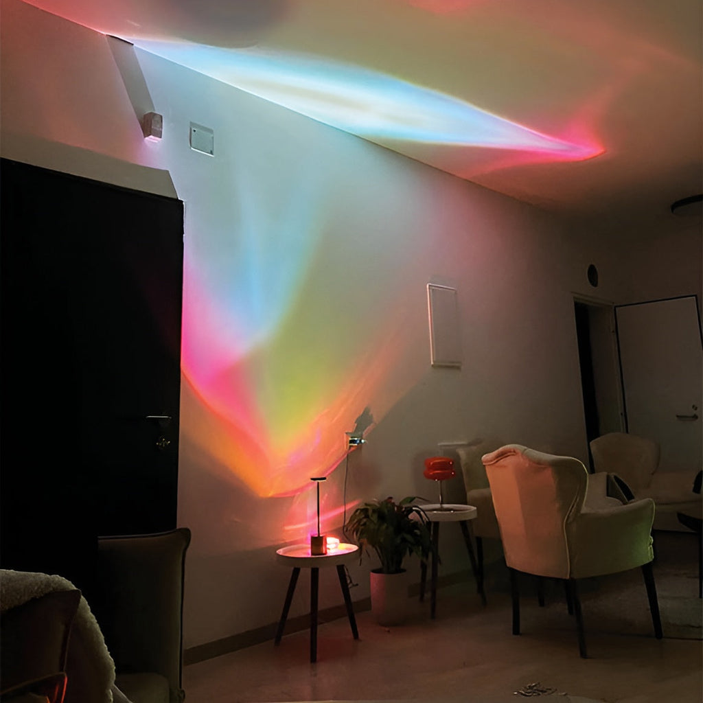 LED Prismatic Projector Lamp for Ambient Lighting – Colorful Light Projection for Bedroom, Living Room and Creative Spaces