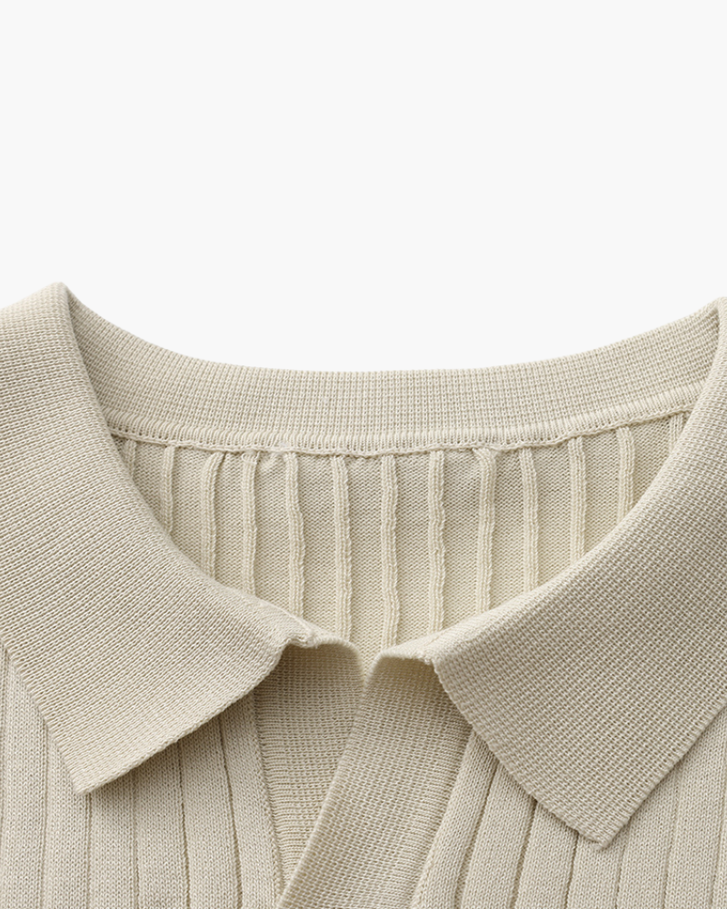 Luxury Ribbed Polo Shirt