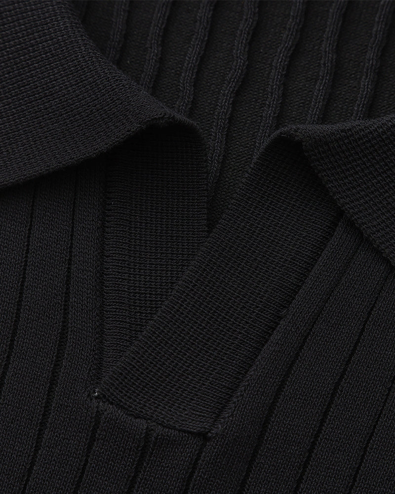 Luxury Ribbed Polo Shirt