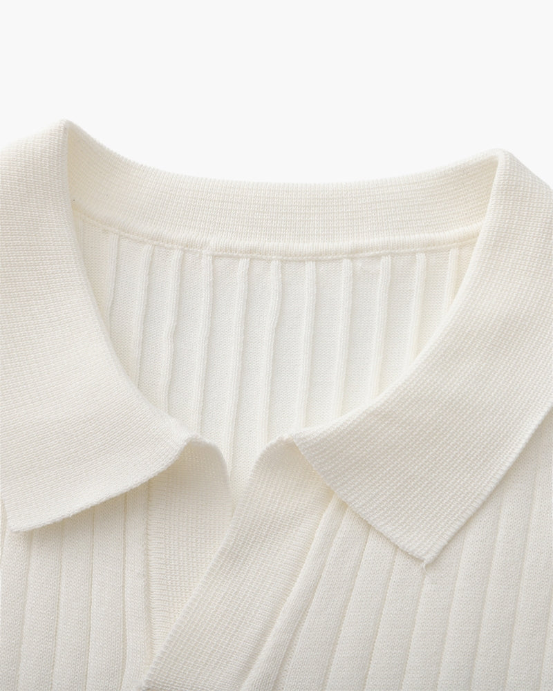 Luxury Ribbed Polo Shirt
