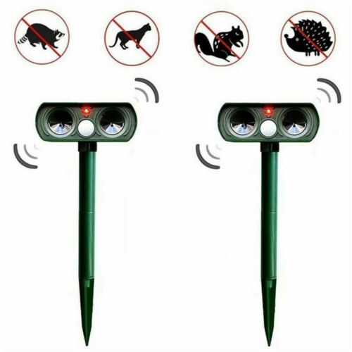 Solar-Powered Motion Sensor Animal Deterrent for Outdoor Use – Infrared Detection Device for Garden and Yard Protection