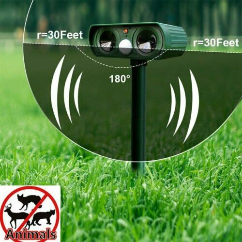 Solar-Powered Motion Sensor Animal Deterrent for Outdoor Use – Infrared Detection Device for Garden and Yard Protection