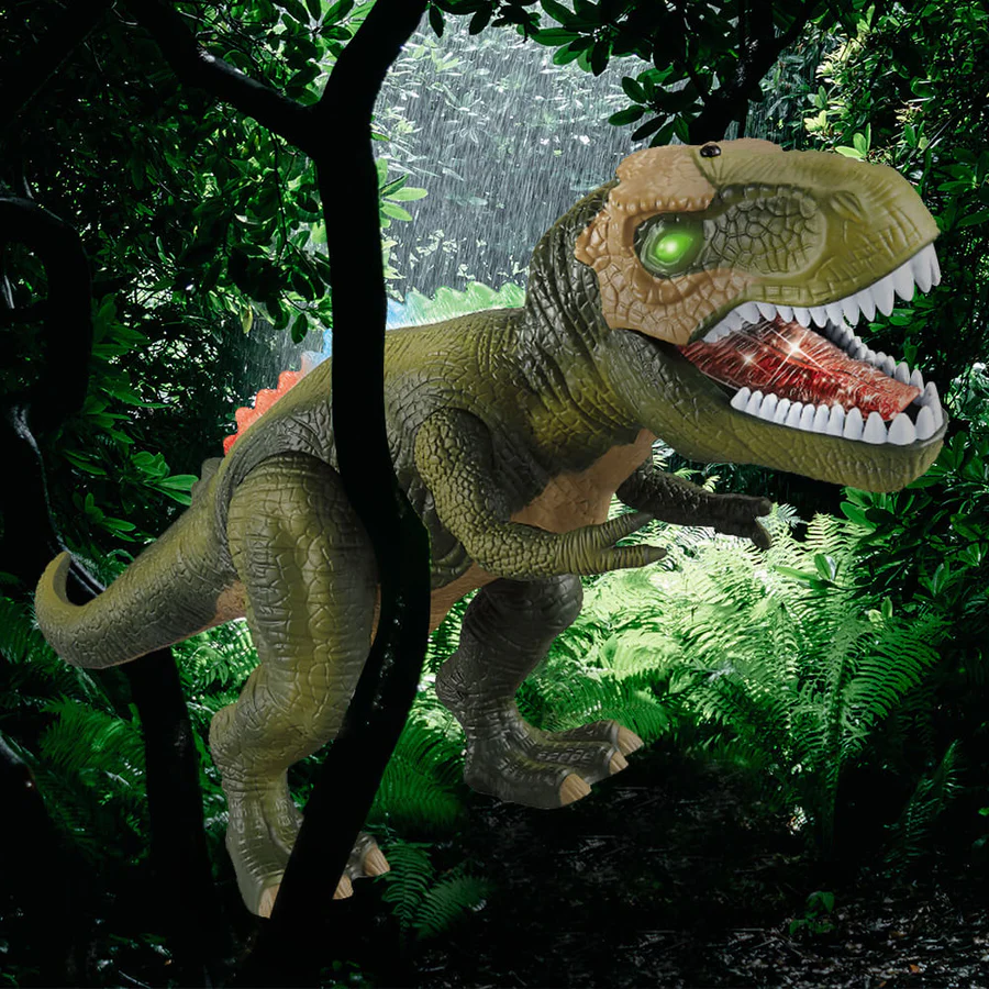Remote-Control Electric Dinosaur Toy – Realistic Walking, Roaring Action with LED Lights