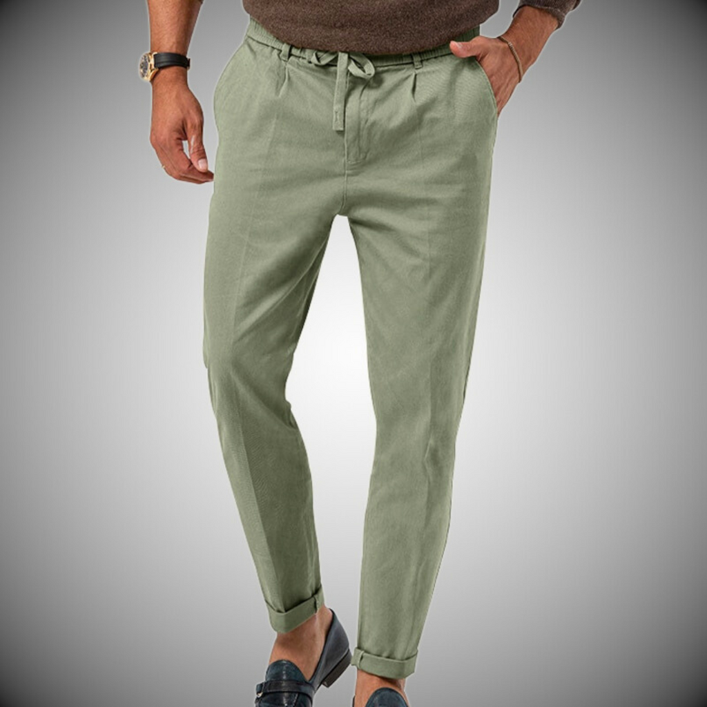 Men’s Linen-Style Pants for Everyday Wear – Lightweight Trousers for Summer Outfits, Work and Casual Use