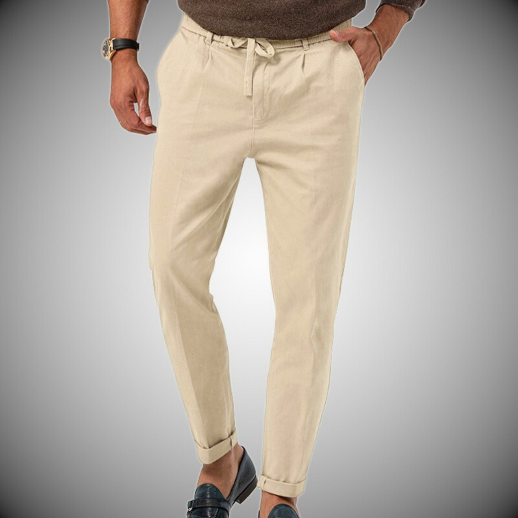 Men’s Linen-Style Pants for Everyday Wear – Lightweight Trousers for Summer Outfits, Work and Casual Use