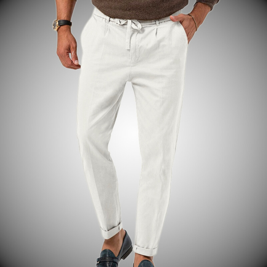 Men’s Linen-Style Pants for Everyday Wear – Lightweight Trousers for Summer Outfits, Work and Casual Use
