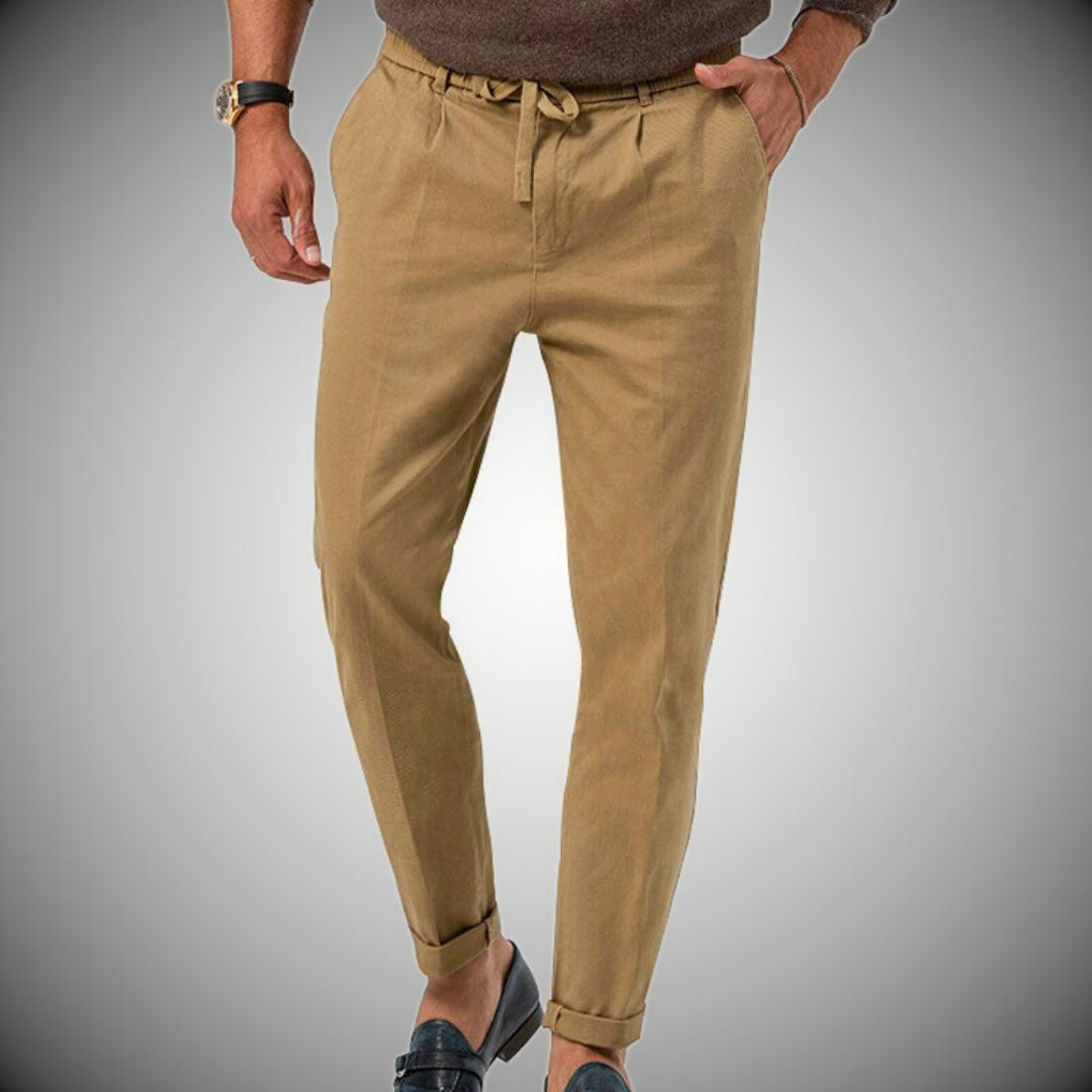 Men’s Linen-Style Pants for Everyday Wear – Lightweight Trousers for Summer Outfits, Work and Casual Use