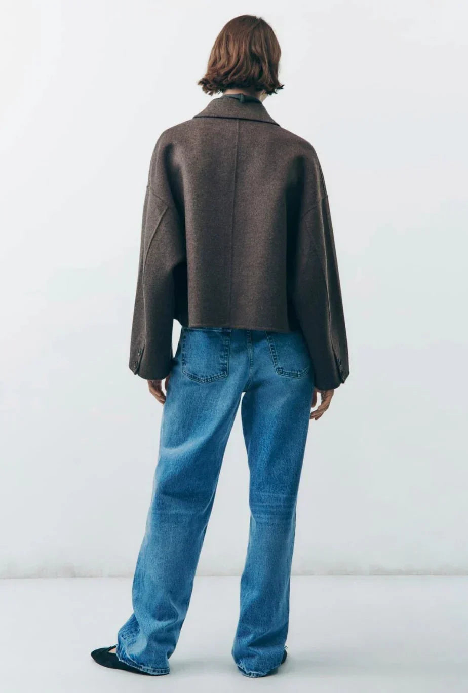 Riley | Autumn – Oversized Short Coat with Wool-Like Texture