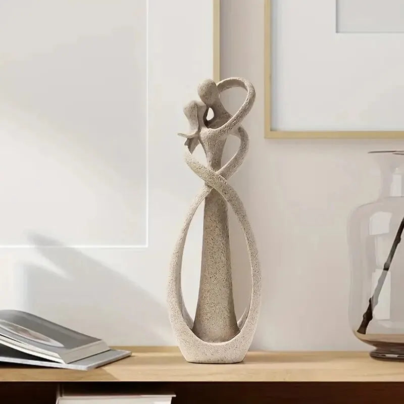 Romantic Resin Couple Sculpture for Home Decor – Elegant Decorative Accent for Living Room, Bedroom and Shelves