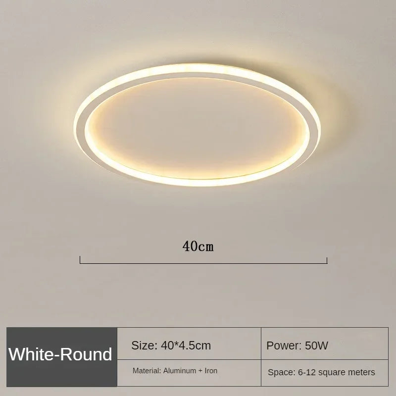 Scandinavian Round Ceiling Lamp for Modern Interiors – Minimalist LED Ceiling Light for Living Room, Bedroom and Hallway