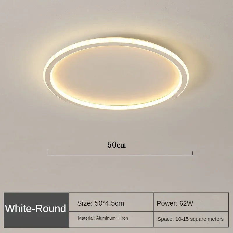 Scandinavian Round Ceiling Lamp for Modern Interiors – Minimalist LED Ceiling Light for Living Room, Bedroom and Hallway