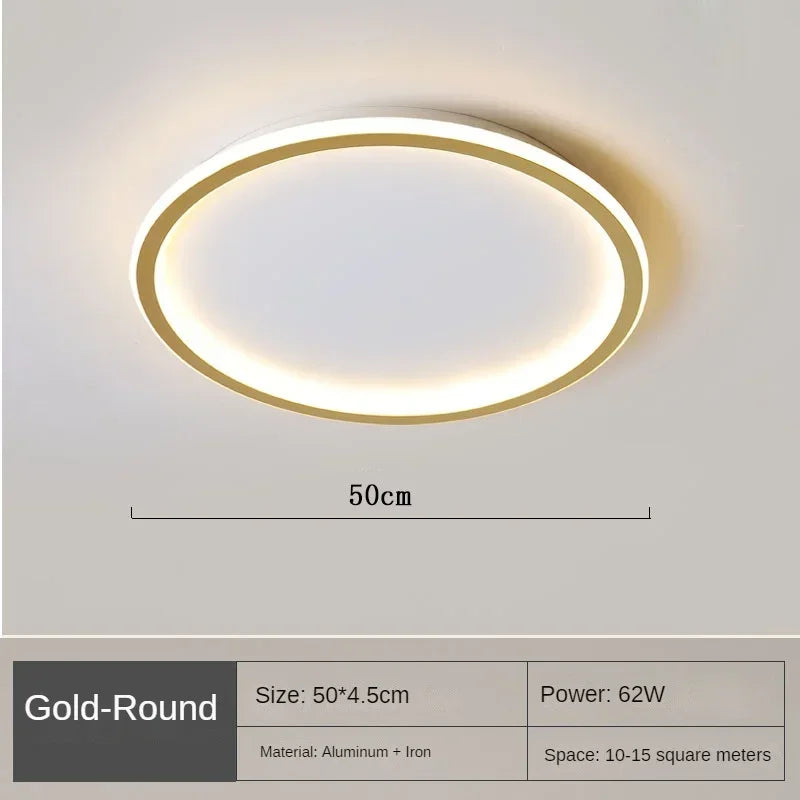 Scandinavian Round Ceiling Lamp for Modern Interiors – Minimalist LED Ceiling Light for Living Room, Bedroom and Hallway