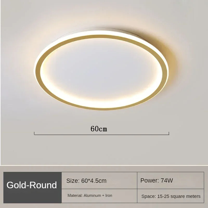 Scandinavian Round Ceiling Lamp for Modern Interiors – Minimalist LED Ceiling Light for Living Room, Bedroom and Hallway