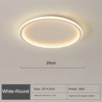 Scandinavian Round Ceiling Lamp for Modern Interiors – Minimalist LED Ceiling Light for Living Room, Bedroom and Hallway