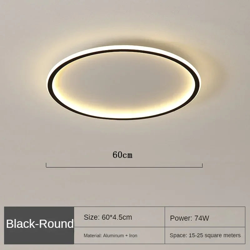 Scandinavian Round Ceiling Lamp for Modern Interiors – Minimalist LED Ceiling Light for Living Room, Bedroom and Hallway
