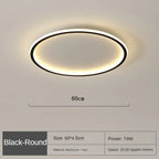 Scandinavian Round Ceiling Lamp for Modern Interiors – Minimalist LED Ceiling Light for Living Room, Bedroom and Hallway