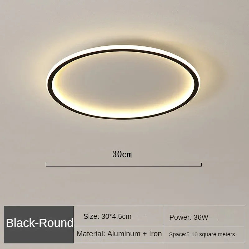 Scandinavian Round Ceiling Lamp for Modern Interiors – Minimalist LED Ceiling Light for Living Room, Bedroom and Hallway