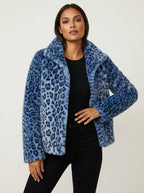 Elena Women's Teddy Jacket in Leopard Print