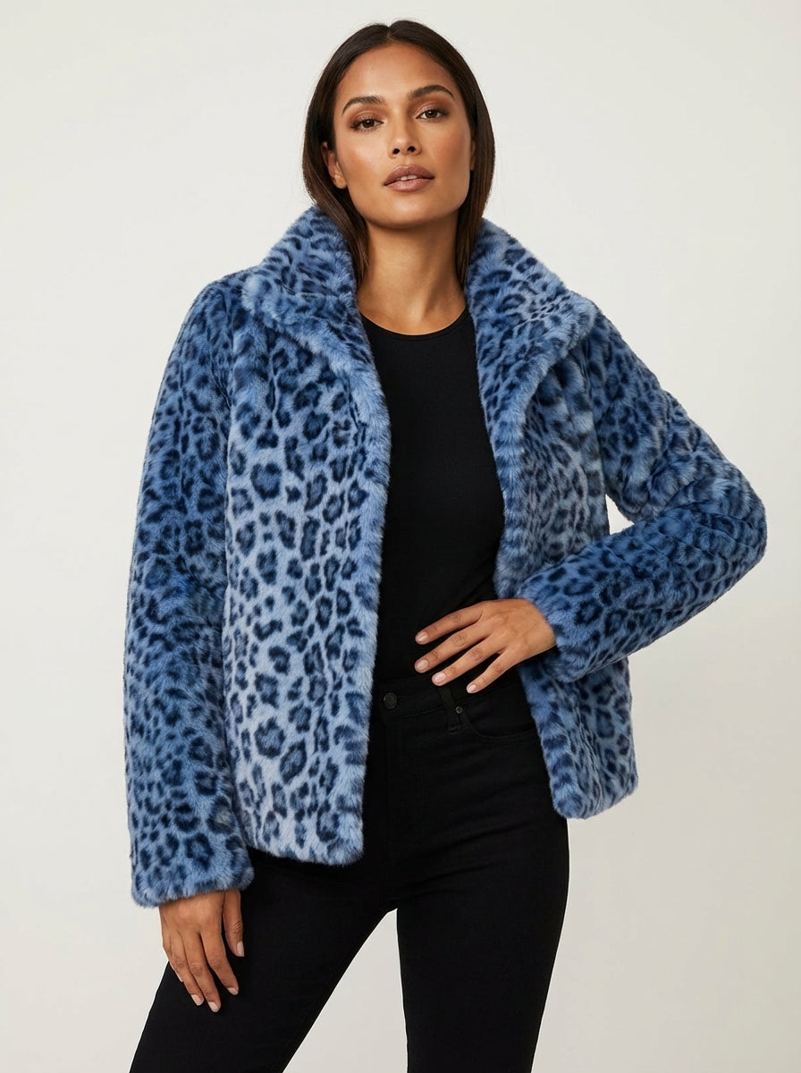 Elena Women's Teddy Jacket in Leopard Print