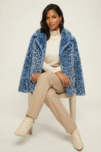 Elena Women's Teddy Jacket in Leopard Print