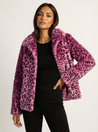 Elena Women's Teddy Jacket in Leopard Print