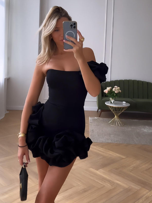 Ayla R. – Tiered Ruffle Mini Dress