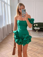 Ayla R. – Tiered Ruffle Mini Dress