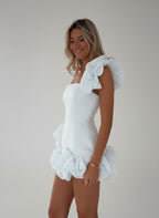 Ayla R. – Tiered Ruffle Mini Dress