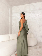 ELARA – One-Shoulder Draped Evening Gown