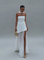 Vera M. – High-Slit Layered Maxi Gown